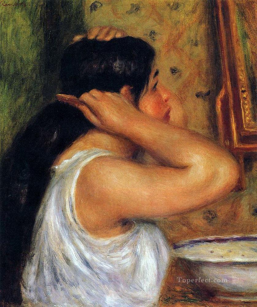 woman combing her hair Pierre Auguste Renoir Oil Paintings